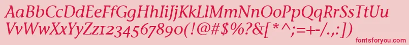 StoneInfOsItcTtMediumita Font – Red Fonts on Pink Background