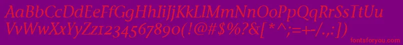 StoneInfOsItcTtMediumita Font – Red Fonts on Purple Background