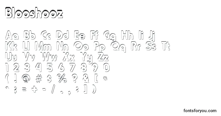 Шрифт Blooshooz – алфавит, цифры, специальные символы