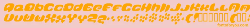 Galaxytail-Schriftart – Orangefarbene Schriften auf rosa Hintergrund