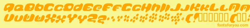 Galaxytail-Schriftart – Orangefarbene Schriften auf gelbem Hintergrund