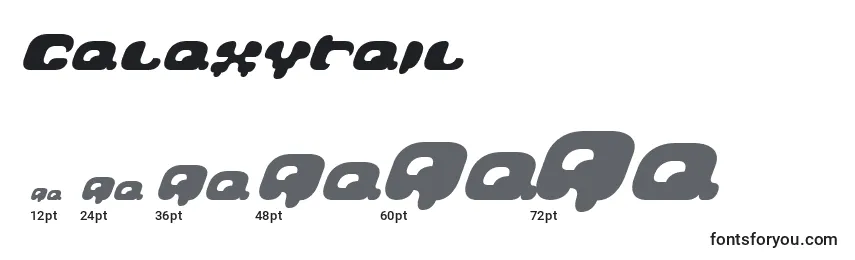 Galaxytail Font Sizes