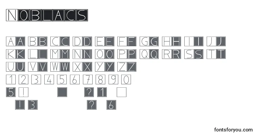 Schriftart Noblacs – Alphabet, Zahlen, spezielle Symbole