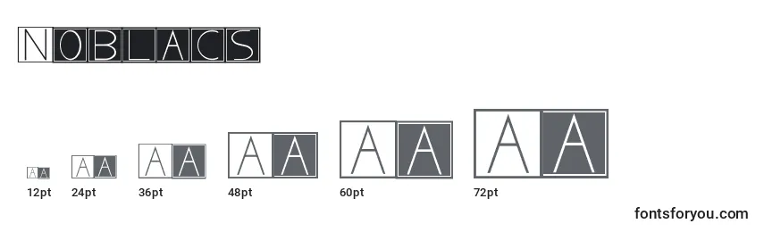 Размеры шрифта Noblacs