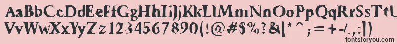 フォントTickyFont – ピンクの背景に黒い文字