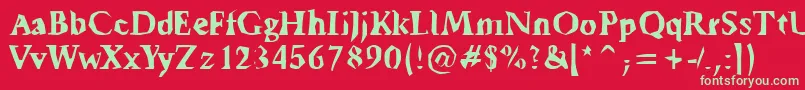 フォントTickyFont – 赤い背景に緑の文字