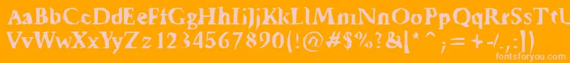 fuente TickyFont – Fuentes Rosadas Sobre Fondo Naranja