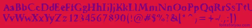 TickyFont Font – Purple Fonts on Red Background