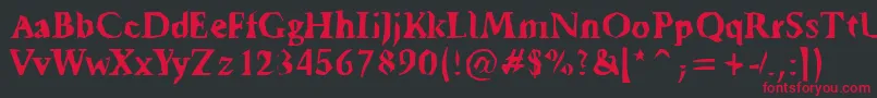 TickyFont Font – Red Fonts on Black Background