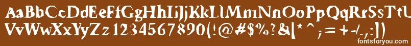 フォントTickyFont – 茶色の背景に白い文字