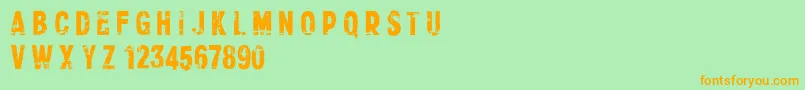 CfxerographydemoRegular Font – Orange Fonts on Green Background