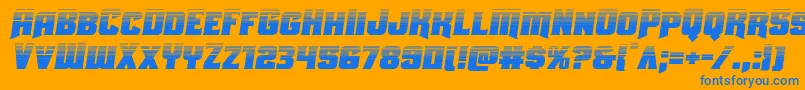 Uniongrayhalfsemital Font – Blue Fonts on Orange Background