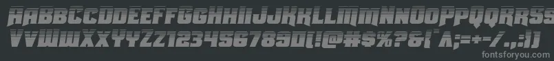 フォントUniongrayhalfsemital – 黒い背景に灰色の文字