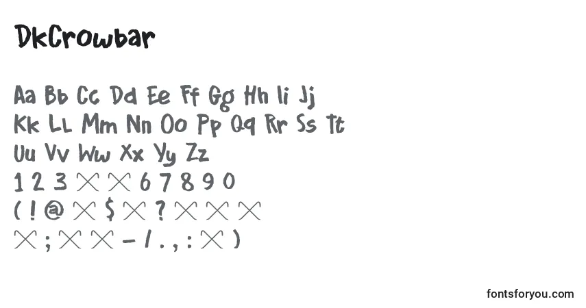A fonte DkCrowbar – alfabeto, números, caracteres especiais