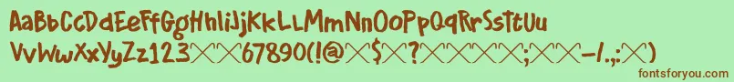Шрифт DkCrowbar – коричневые шрифты на зелёном фоне