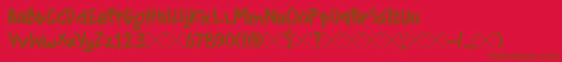 DkCrowbar Font – Brown Fonts on Red Background