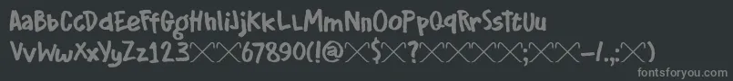 DkCrowbar-fontti – harmaat kirjasimet mustalla taustalla