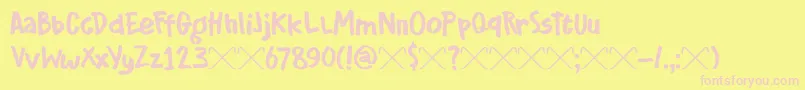 DkCrowbar-fontti – vaaleanpunaiset fontit keltaisella taustalla