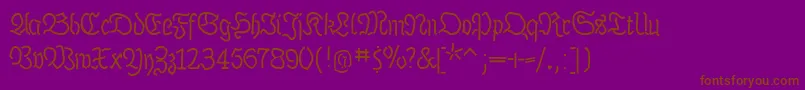 Lutherduemille Font – Brown Fonts on Purple Background