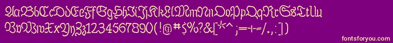 Lutherduemille Font – Yellow Fonts on Purple Background