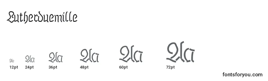 Lutherduemille Font Sizes