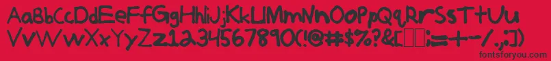 フォントJerkoff – 赤い背景に黒い文字