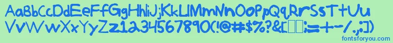 Jerkoff Font – Blue Fonts on Green Background