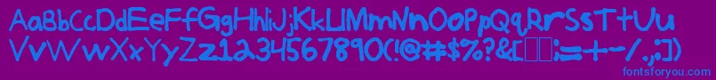 Jerkoff Font – Blue Fonts on Purple Background