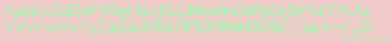 Jerkoff Font – Green Fonts on Pink Background