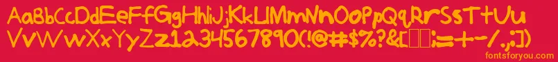 Jerkoff Font – Orange Fonts on Red Background