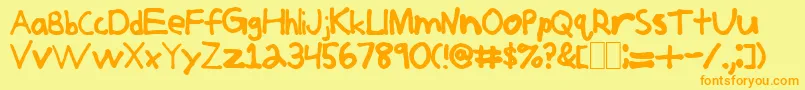 Jerkoff Font – Orange Fonts on Yellow Background