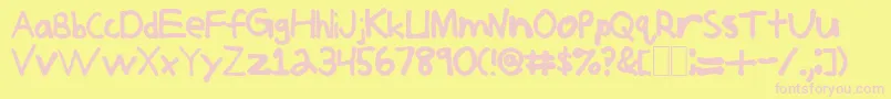 Jerkoff Font – Pink Fonts on Yellow Background