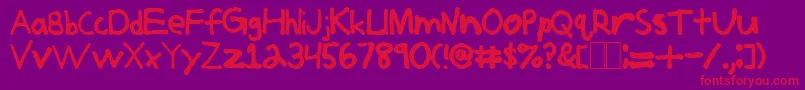 Jerkoff-Schriftart – Rote Schriften auf violettem Hintergrund
