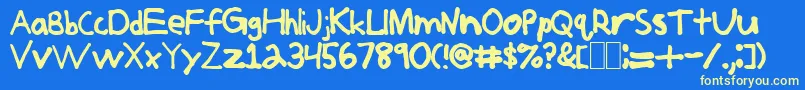 Jerkoff Font – Yellow Fonts on Blue Background