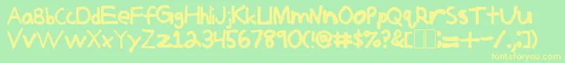 Jerkoff Font – Yellow Fonts on Green Background