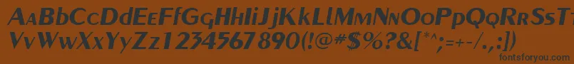 CarnatiSsiBoldItalic-Schriftart – Schwarze Schriften auf braunem Hintergrund