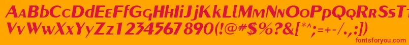 CarnatiSsiBoldItalic-Schriftart – Rote Schriften auf orangefarbenem Hintergrund