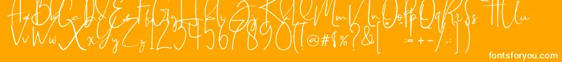 BrilliantSignatureRegular Font – White Fonts on Orange Background