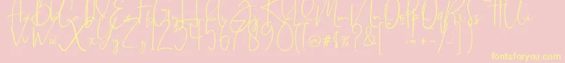 BrilliantSignatureRegular Font – Yellow Fonts on Pink Background