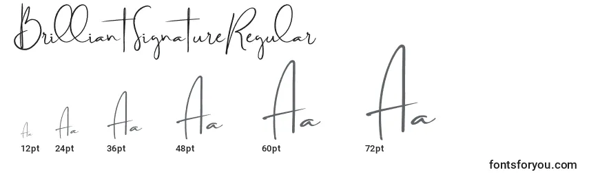 BrilliantSignatureRegular Font Sizes