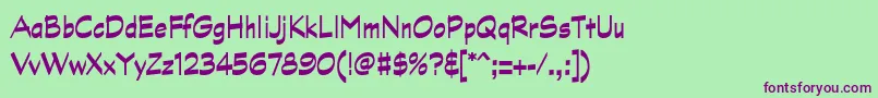 GraphitestdBoldnarrow Font – Purple Fonts on Green Background