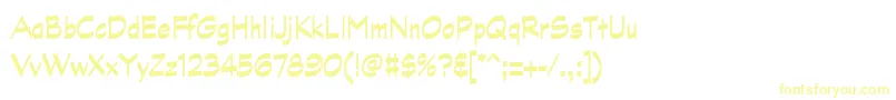 フォントGraphitestdBoldnarrow – 白い背景に黄色の文字
