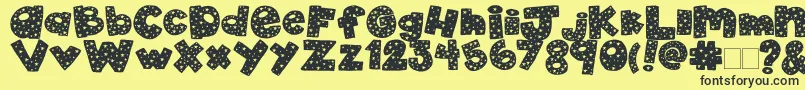 2peas4thOfJuly-fontti – mustat fontit keltaisella taustalla