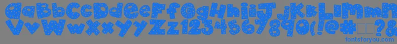 フォント2peas4thOfJuly – 灰色の背景に青い文字