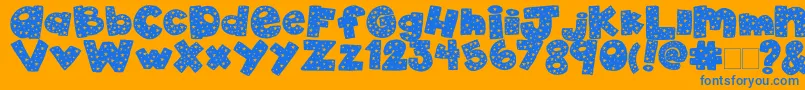 2peas4thOfJuly Font – Blue Fonts on Orange Background