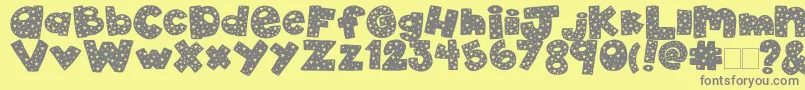 フォント2peas4thOfJuly – 黄色の背景に灰色の文字