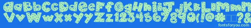 2peas4thOfJuly Font – Green Fonts on Blue Background