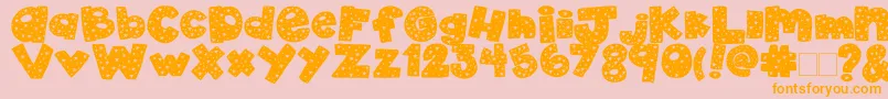 フォント2peas4thOfJuly – オレンジの文字がピンクの背景にあります。