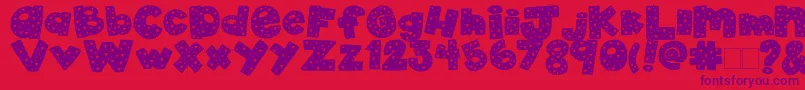 2peas4thOfJuly Font – Purple Fonts on Red Background