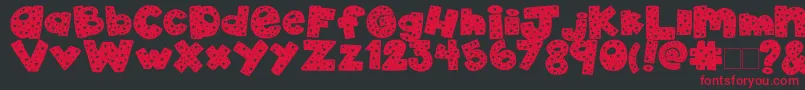 2peas4thOfJuly-fontti – punaiset fontit mustalla taustalla